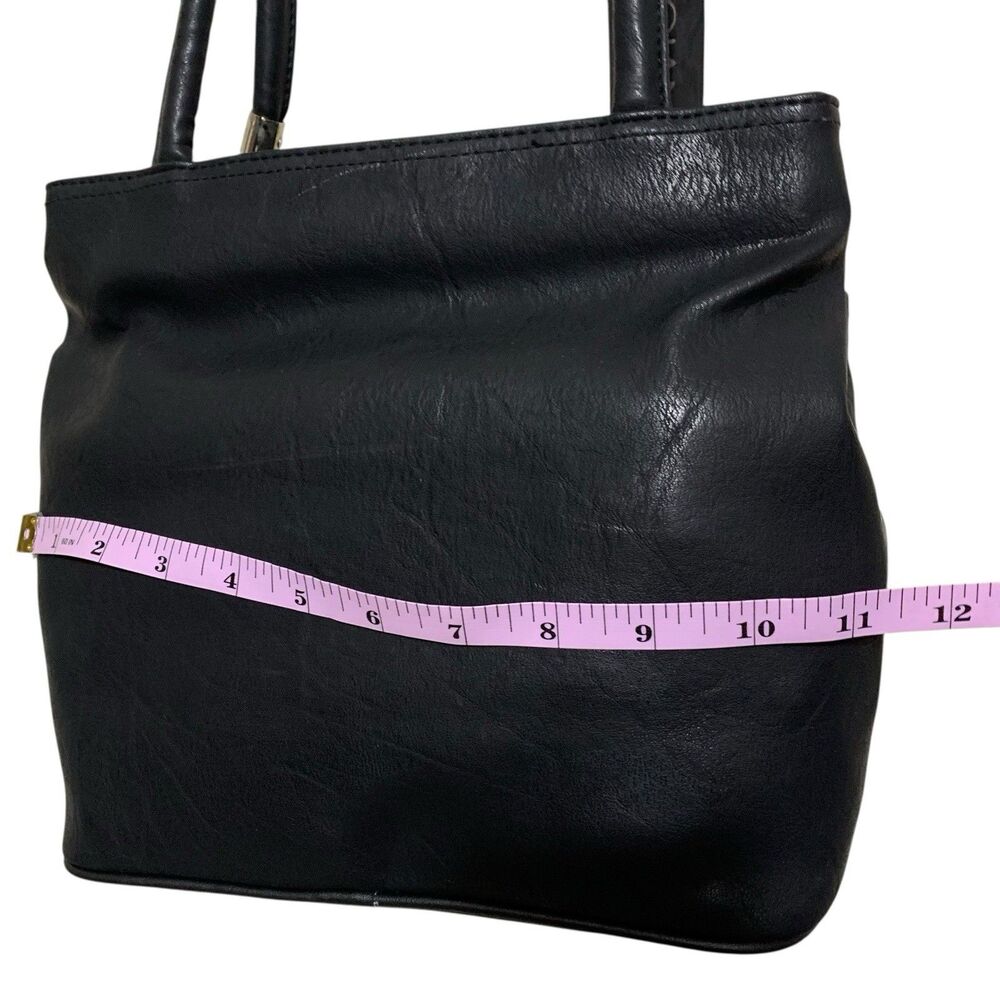 Gianni Shoulder Handbag Black Multi-Pockets Faux Leather NEW Size Medium - Picture 9 of 13